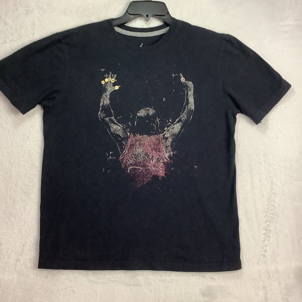 Michael Jordan NBA Six Ring Championship T-shirt  Size Medium Black  Cotton